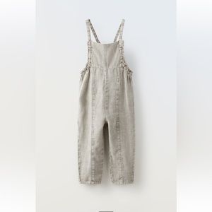 Zara girls ramie/linen overalls